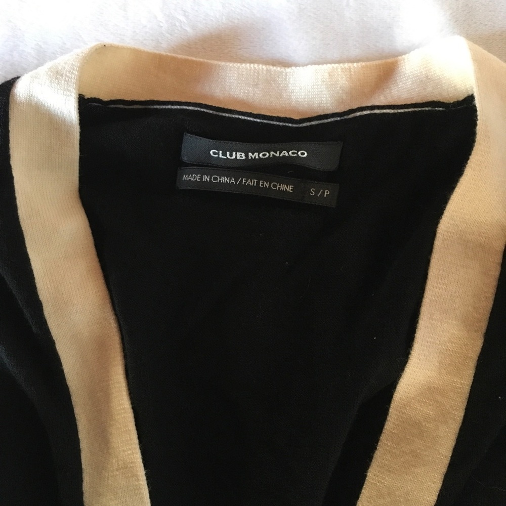 Club Monaco black and white merino sweater vest - Picture 2 of 3